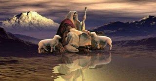 shepherd and lambs